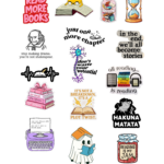 Book lover aesthetic stickers