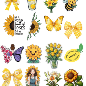 Yellow decorative journal stickers
